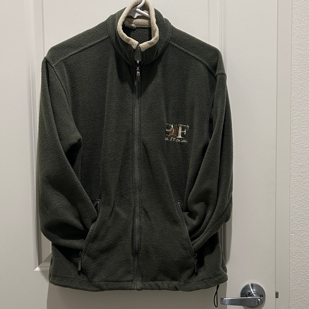 GOGO Women's Dark Green Zip-Up Sweater(M)